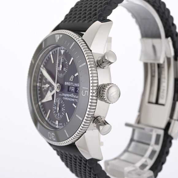 Breitling SuperOcean Heritage II A13313 Black Chronograph 44mm Watch Full Set - Picture 6 of 13